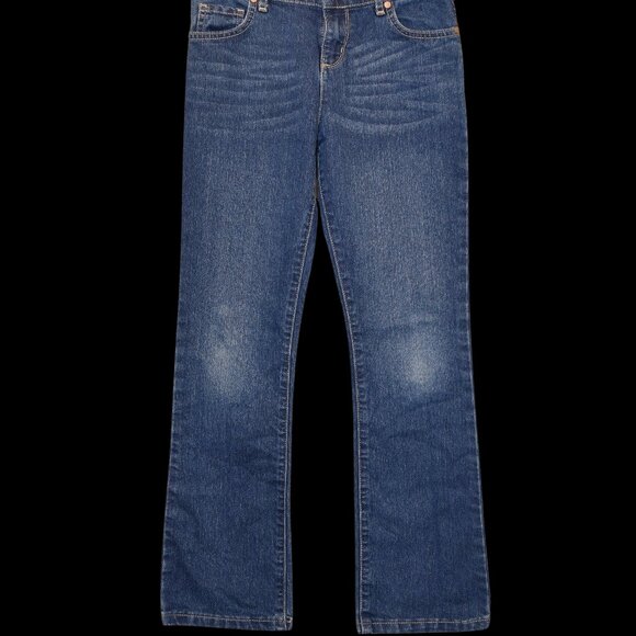 The Children's Place Girls Blue Bootcut Denim Jeans - Size 12, Adjustable Waist - Picture 1 of 6